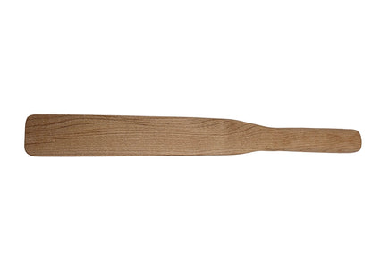 Wooden spurtle on a white background