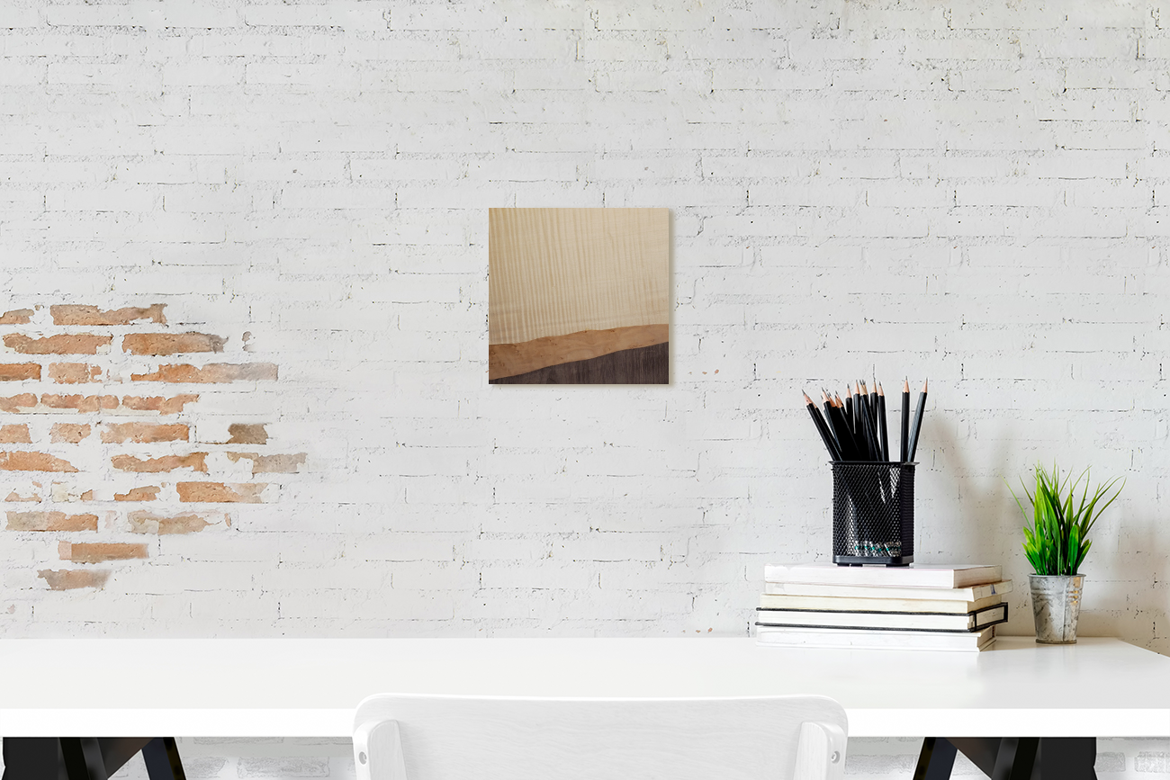 Abstract wall artwork above desk. Jennifer Mourato Art Collection